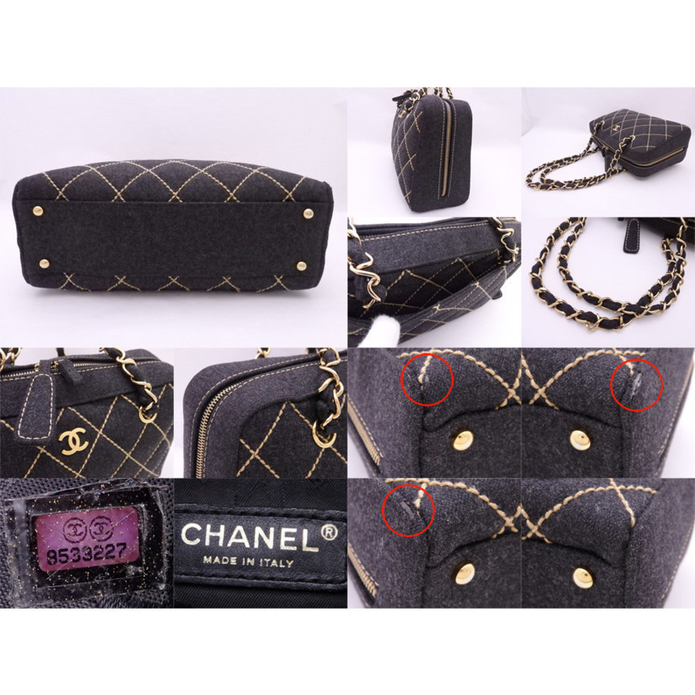 Chanel Wild Stitch Wool Chain Shoulder Bag Gray - Picture 5 of 5